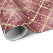Red Gold Dots Christmas ラッピングペーパー (ロールコーナー)