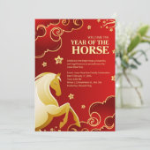 Red Gold Elegant Lunar New Year Horse 招待状 (スタンド正面)