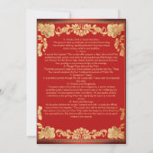 Red gold elephants Indian wedding rituals program 招待状 (裏面)