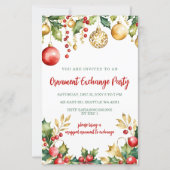 Red Gold Festive Ornament Exchange Christmas Party (正面)