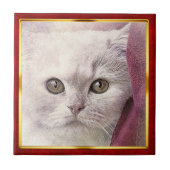 Red & Gold Framed Abstract Cat Print タイル (正面)