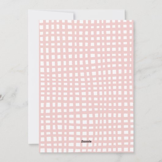 Red & Gold Gingham Pattern Merry Christmas 3 Photo シーズンカード (裏面)