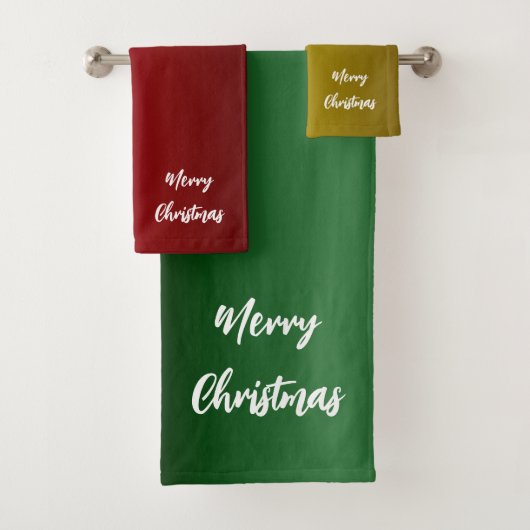 Red, Gold & Green Christmas  バスタオルセット (インサイチュ)