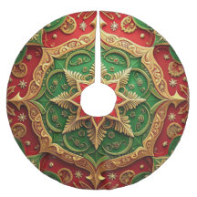 Red Gold Green Decorative Tree Skirt