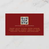 Red Gold Handyman Repair & Maintenance QR Code 名刺 (裏面)