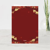 Red & Gold Happy Chinese year of the Horse  シーズンカード (裏面)