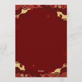 Red & Gold Happy Chinese year of the Horse  招待状 (裏面)