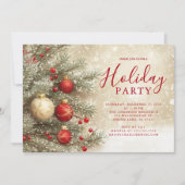 Red & Gold Holiday Party Invitation 招待状 (正面)