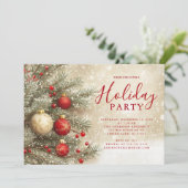 Red & Gold Holiday Party Invitation 招待状 (スタンド正面)