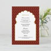 Red & Gold Indian wedding Details  招待状 (スタンド正面)