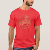 Red Gold Lunar New Year Ox Chinese Zodiac Tシャツ (正面)