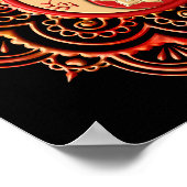 Red & Gold Mandala ポスター (角)