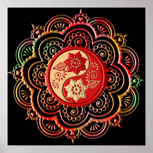 Red & Gold Mandala ポスター (正面)