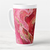 Red & Gold Marble Latte Cup カフェラテマグ (左アングル)