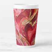 Red & Gold Marble Latte Cup カフェラテマグ (正面)
