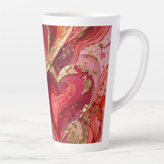 Red & Gold Marble Latte Cup カフェラテマグ (右)