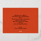 Red Gold Ornaments Corporate Client Holiday 箔シーズンカード (裏面)