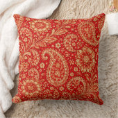 Red & Gold Paisley Pillows - Customizable  クッション (ブランケット)
