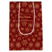 Red Gold Personalized Holiday Paper Gift Bag Luxe ミディアムペーパーバッグ (裏面)