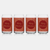 Red Gold Pixels and Flowers, Gold Merry Christmas ガラス缶 (裏面)
