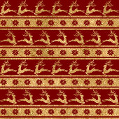 Red Gold Reindeer Luxe Merry Christmas Gift Bag ミディアムペーパーバッグ