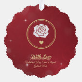 Red & Gold Romance for your valentine オーナメントカード (裏面)