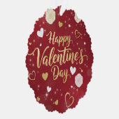 Red & Gold Romance for your valentine オーナメントカード (右)