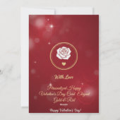 Red & Gold Romance for your valentine Holiday Card シーズンカード (裏面)