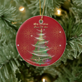 Red & Gold Snowflake Holiday ceramic ornament  セラミックオーナメント