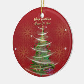 Red & Gold Snowflake Holiday ceramic ornament  セラミックオーナメント (左)