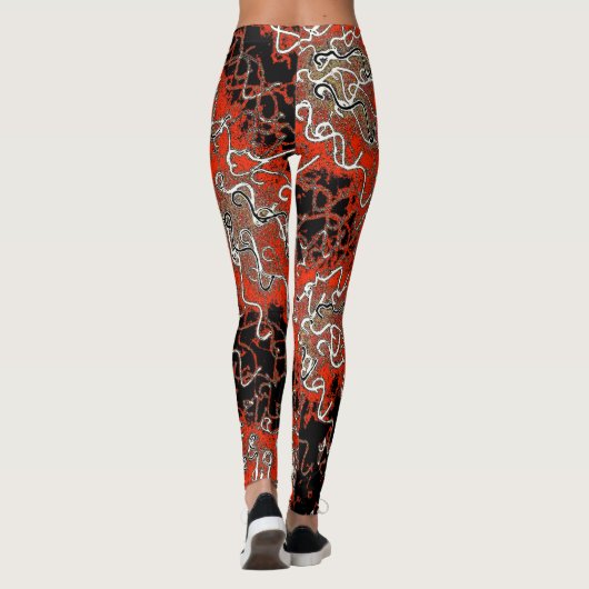 Red Gold Swirl Leggings レギンス (裏面)