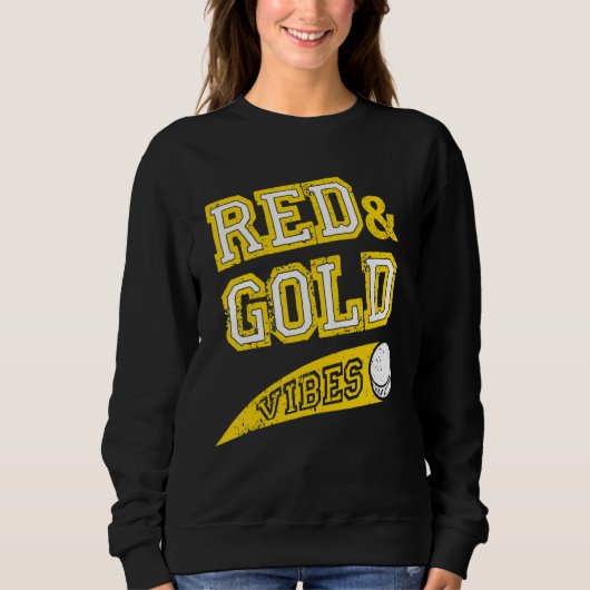Red & Gold Vibes Hockey Team Fan_1 スウェットシャツ (正面)