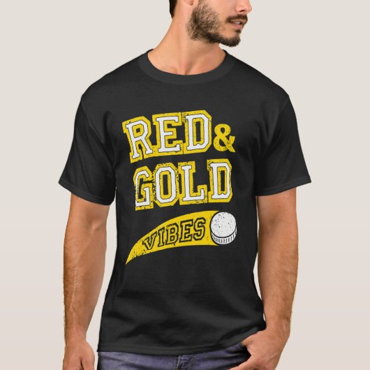 Red & Gold Vibes Hockey Team Fan_1 Tシャツ (正面)