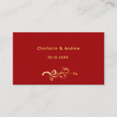 Red gold wedding response website QR code RSVP エンクロージャーカード (正面)