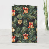 Red Gold Western Cowgirl Christmas  カード (裏面)