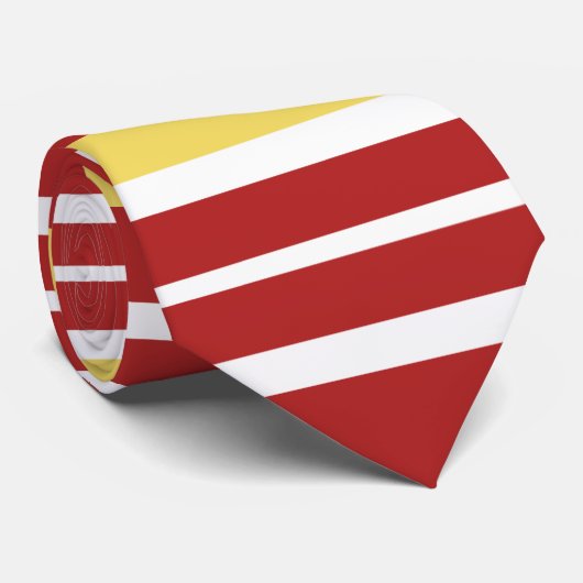 Red, Gold, White Retro Checkerboard Tie ネクタイ (ロール)