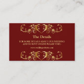 Red Golden Geometric Elegant Wedding Detail エンクロージャーカード (正面)