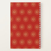 Red | Golden Zinnia Flower Medallions ノートブック (裏面)
