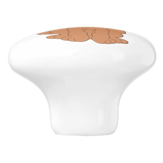 Red Goldendoodle Dog Design セラミックノブ (側面)