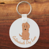 Red Goldendoodle Dog Design Any Colour Background キーホルダー (正面)