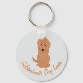 Red Goldendoodle Dog Design Any Colour Background キーホルダー (裏面)