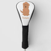 Red Goldendoodle Dog Design Any Colour Background ゴルフヘッドカバー (正面)