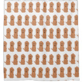 Red Goldendoodle Dog Design Any Colour Background シャワーカーテン (正面)