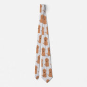 Red Goldendoodle Dog Design Any Colour Background ネクタイ (裏面)