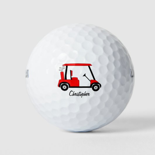 Red Golf Buggy Design ゴルフボール (正面)