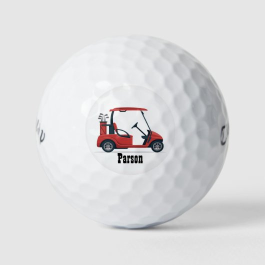 Red Golf Cart Name Callaway Distance Golf Balls ゴルフボール (正面)