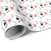 Red Golf Themed Graduation Monogram Pattern ラッピングペーパー (ロールコーナー)