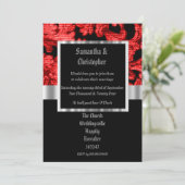 Red Gothic damask wedding photo invitation 招待状 (スタンド正面)