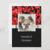 Red Gothic damask wedding photo invitation 招待状 (裏面)