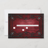 Red Gothic Halloween Alternative Wedding RSVP Card (正面)